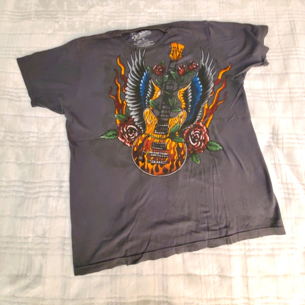 Guitar With Wings and Skull T-shirt